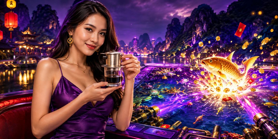 Người chơi tại Ninh Bình tham gia game bắn cá điện tử và cà phê buổi tối thư giãn